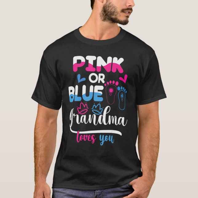 Camiseta Abuela Rosa O Azul Te Ama Fiesta De Revelación De  (Anverso)