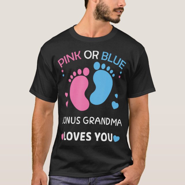 Camiseta Abuela Rosa O Azul Te Ama Género Revelada (Anverso)