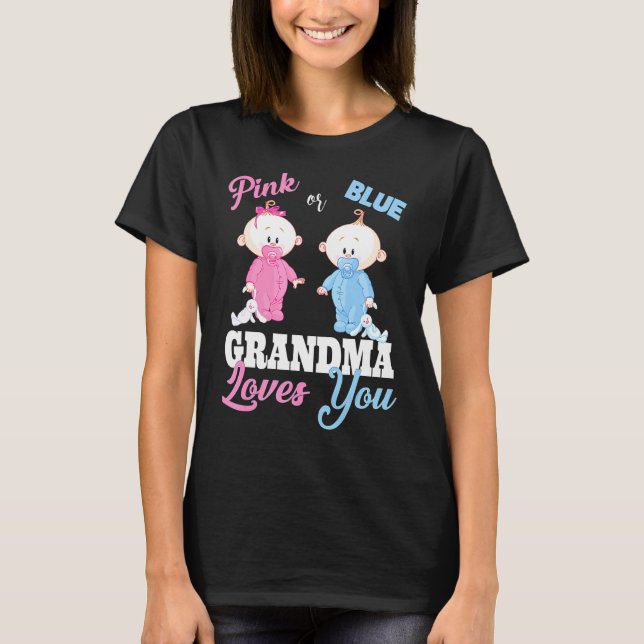 Camiseta Abuela Rosa O Azul Te Ama Revelación De Género (Anverso)