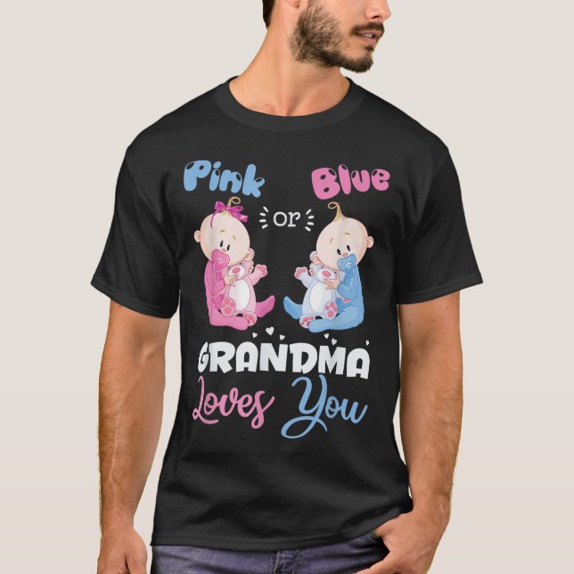 Camiseta Abuela rosa o azul te amaGénero revelan TShir (Anverso)