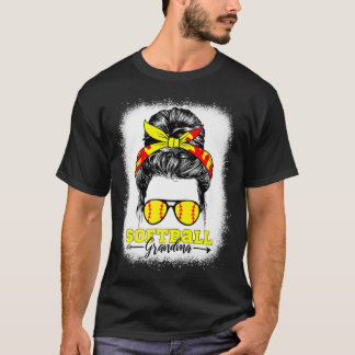 Camiseta Abuela Softball Bleached Messy Bun Softball Love