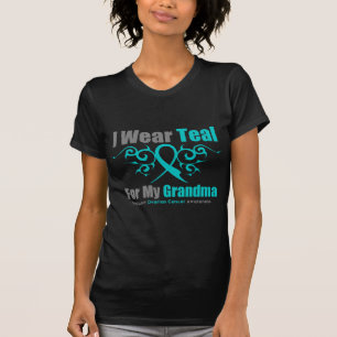 Camiseta Abuela tribal verde azulada de la cinta del cánce