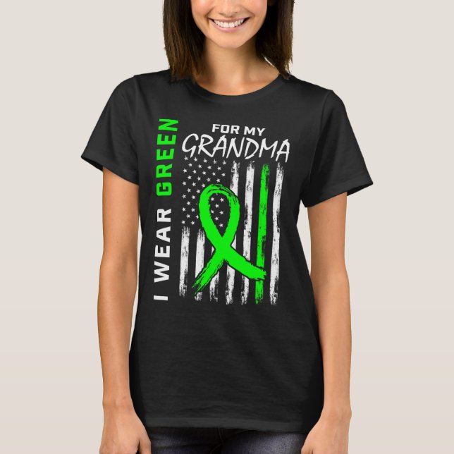 Camiseta Abuela Verde Enfermedad del riñón Palisas cerebral (Anverso)