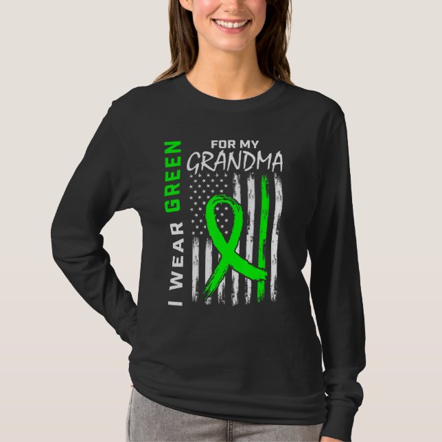 Camiseta Abuela Verde Enfermedad del riñón Palisas cerebral (Anverso)