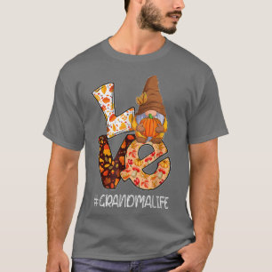 Camiseta Abuela Vida Amor Otoño Caída Gnome Calabaza Gracia