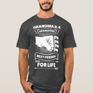 Camiseta abuela y 4 nietos mejores amigos para la abuela