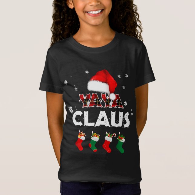 Camiseta Abuela Yaya Claus Santa Hat Graciosos Navidades Pa (Anverso)