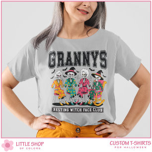 Camiseta Abuelas Esqueleto Club de Cara de Bruja Descansand