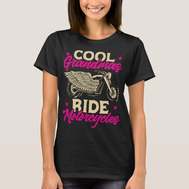 Camiseta Abuelitas montan motocicletas Funny Biker Granny (Anverso)