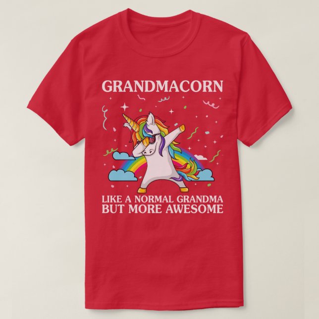Camiseta Abuelito como abuela normal, unicornio gracioso (Diseño del anverso)