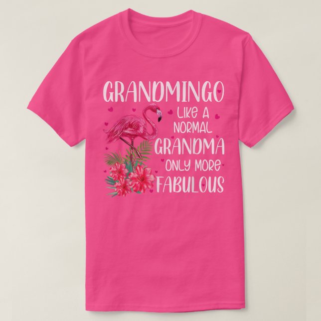 Camiseta Abuelito Como Una Abuela Normal Flamingo Lover Gr (Diseño del anverso)