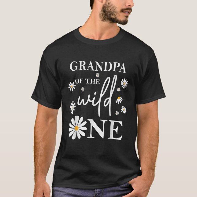 Camiseta Abuelo 1 cumpleaños salvaje 1 Fiesta de flores de  (Anverso)