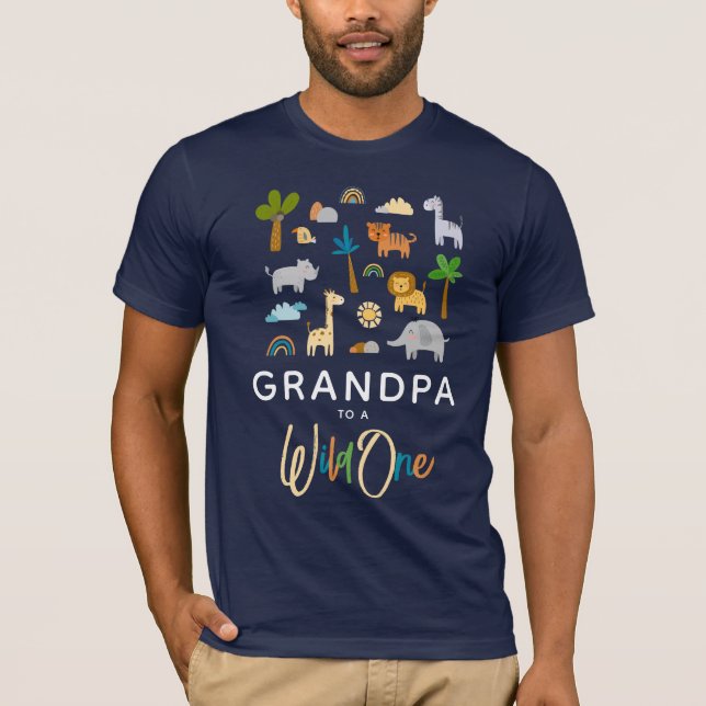 Camiseta Abuelo a un Baby Shower salvaje de la jungla de Sa (Anverso)
