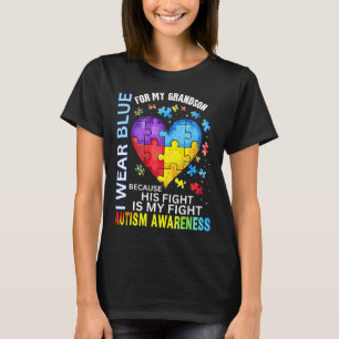 Camiseta Abuelo Abuela Que Uso Azul Para El Autismo De Mi A