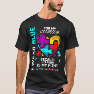 Camiseta Abuelo Abuela Que Uso Azul Para El Autismo De Mi A