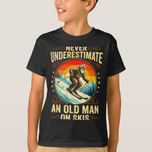 Camiseta Abuelo anciano en esquís deporte de invierno diver