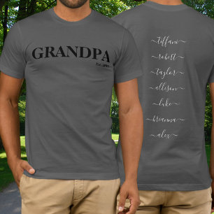 Camiseta Abuelo Año de Establecimiento Nombres de Nietos Ti