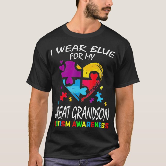 Camiseta Abuelo Azul Abuela Para Mi Autismo Abuelo  (Anverso)