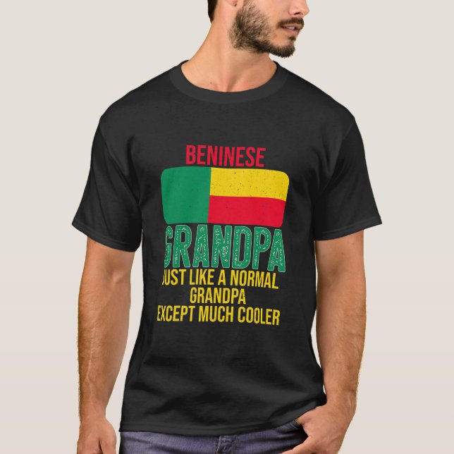Camiseta Abuelo beninés invierte bandera Benín para los hom (Anverso)