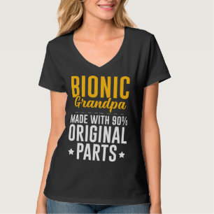 Camiseta Abuelo Biónico Hombres Reemplazo de Rodilla Cadera