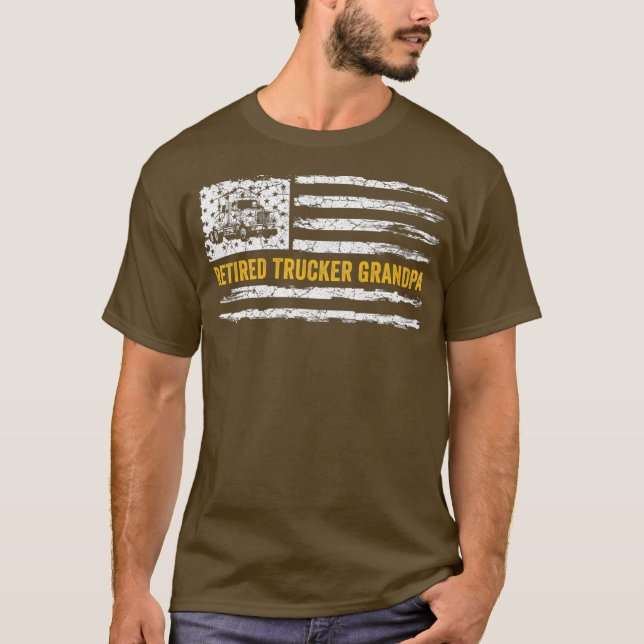 Camiseta Abuelo camionero retirado de la bandera estadounid (Anverso)