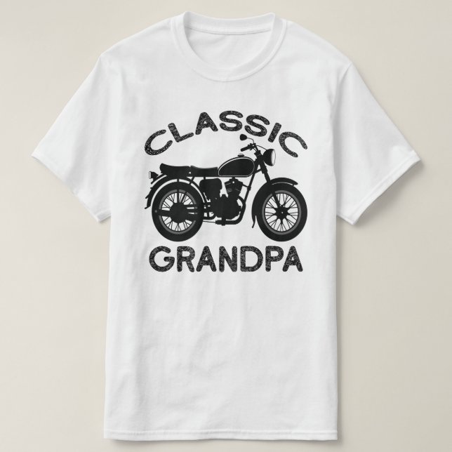 Camiseta Abuelo clásico, motocicleta (Diseño del anverso)