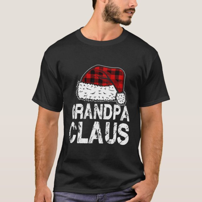 Camiseta Abuelo Claus Santa Hat Red Buffalo hizo la Navidad (Anverso)