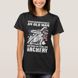 Camiseta Abuelo cristiano cazador con arco padre de tiro co