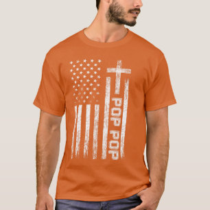 Camiseta Abuelo cristiano de la cruz de la bandera estadoun