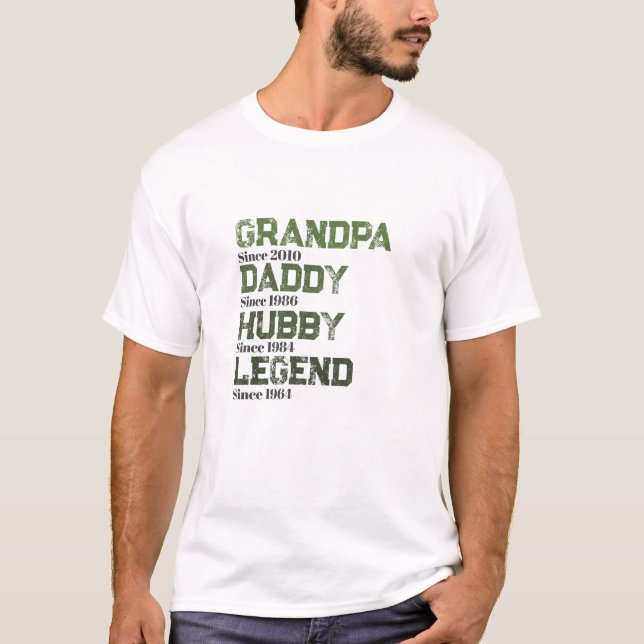 Camiseta Abuelo Daddy Hubby Legend (Anverso)