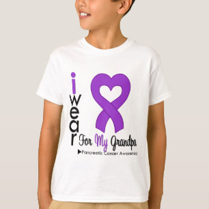 Camiseta Abuelo de apoyo de cinta morada contra el cáncer d