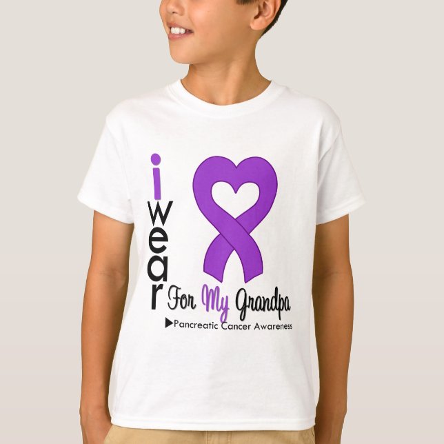 Camiseta Abuelo de apoyo de cinta morada contra el cáncer d (Anverso)