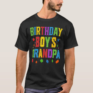 Camiseta Abuelo de Birthday Boy bloquea ladrillo de maestro