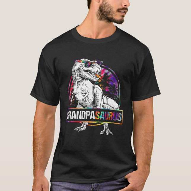 Camiseta Abuelo de Dinosaurio Abuelo Saurus Mateo Tie (Anverso)