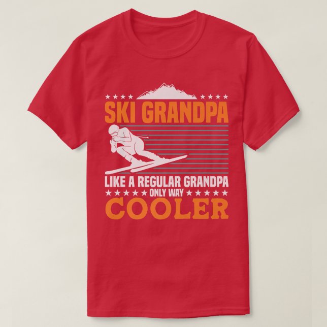 Camiseta Abuelo de esquí sólo muy frío Gratuito de esquí (Diseño del anverso)