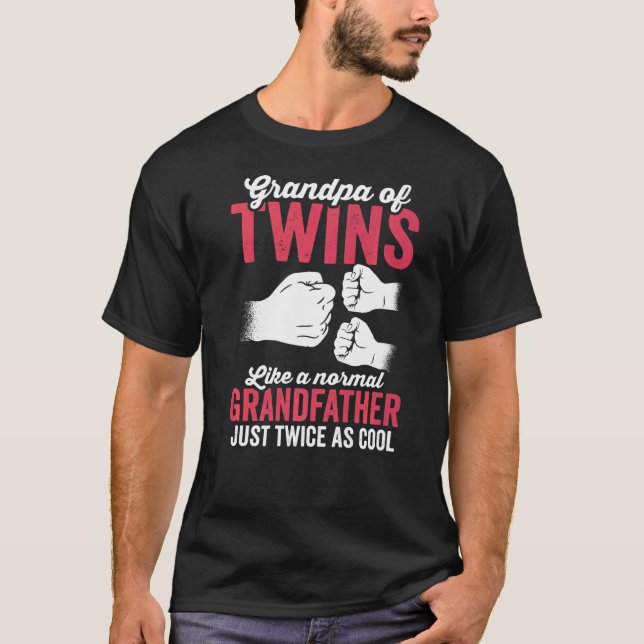 Camiseta Abuelo De Gemelos Fiesta De Invitación Bebé (Anverso)