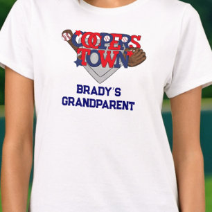 Camiseta Abuelo de jugador patriótico de béisbol Cooperstow