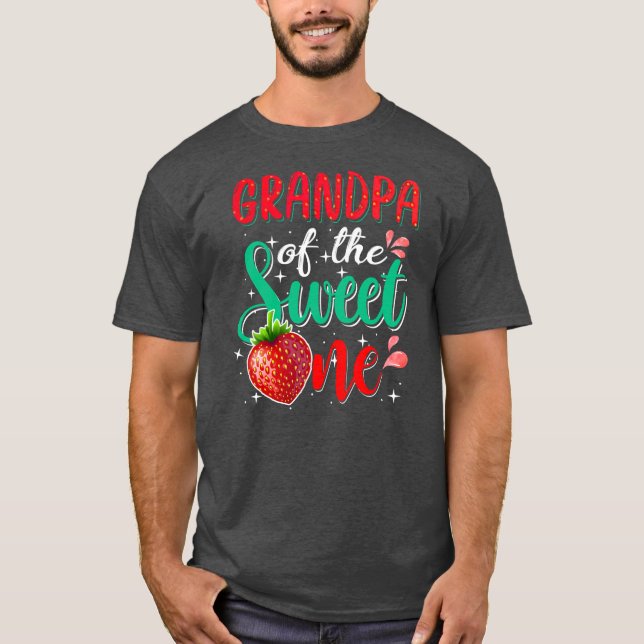Camiseta Abuelo De La Dulce Una Fresa Primer Cumpleaños (Anverso)