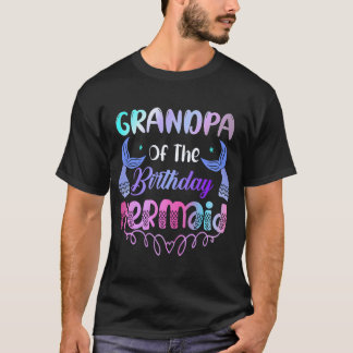 Camiseta Abuelo De La Familia De La Sirena De Cumpleaños Qu