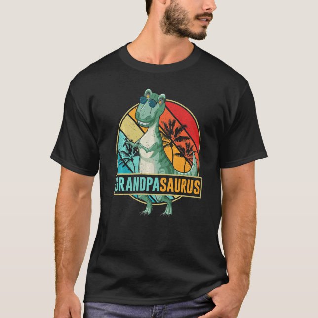 Camiseta Abuelo de la familia de los dinosaurios Saurus (Anverso)