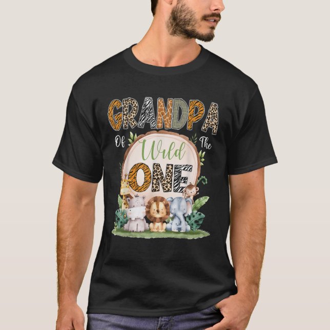 Camiseta Abuelo De La Madera Salvaje De Safari De Primer Cu (Anverso)