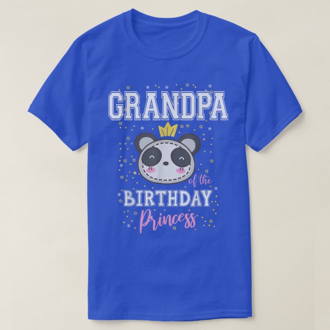 Camiseta Abuelo de la princesa de cumpleaños Cute Panda Bea (Diseño del anverso)