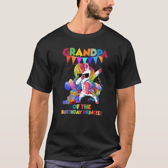 Camiseta Abuelo De La Princesa De Cumpleaños Dabbing Unic (Anverso)