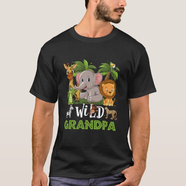 Camiseta Abuelo de la Selva Safari de Cumpleaños del Zoológ (Anverso)