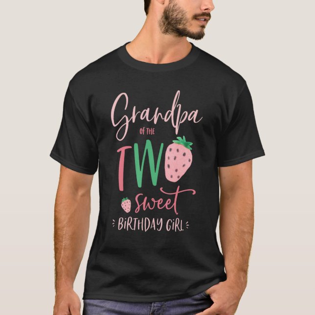 Camiseta Abuelo De Los Dos Dulces Chicas De Cumpleaños (Anverso)
