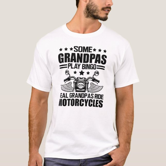 Camiseta Abuelo de moto - Abuelos reales montan motocicleta (Anverso)