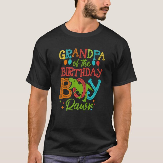 Camiseta Abuelo De Nacimiento Rawr Rex Dinosaur (Anverso)