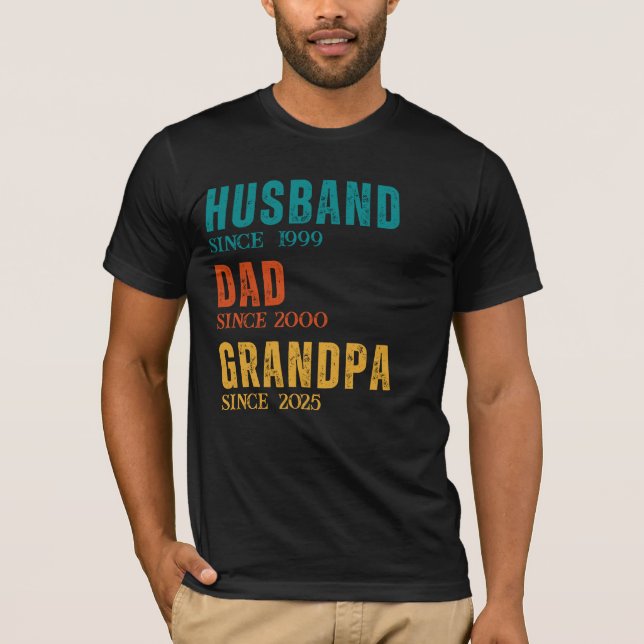 Camiseta Abuelo de papá de marido personalizado desde años  (Anverso)