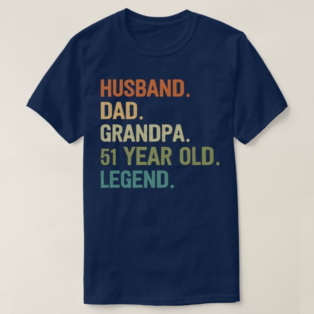 Camiseta Abuelo de papá esposo de 51 años de edad padre de  (Diseño del anverso)