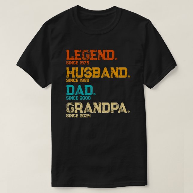 Camiseta Abuelo de papá, esposo de la leyenda personalizado (Diseño del anverso)
